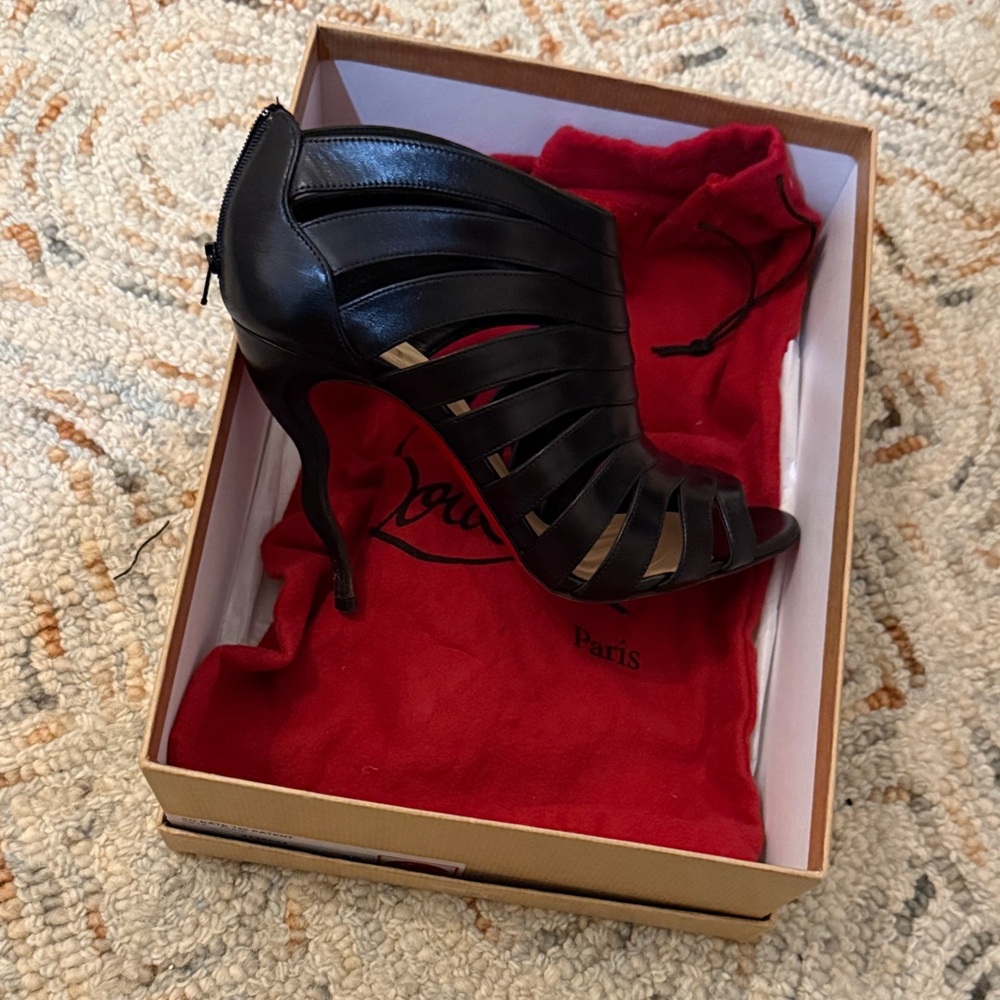 Black Stiletto Heel Ankle Boots Christian Louboutin